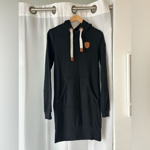Wanakome Carmen Black Hoody Dress Sz S - Picture 2 of 6